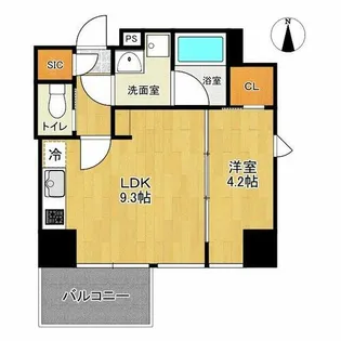 シーズンフラッツ大手前【12階】の間取り