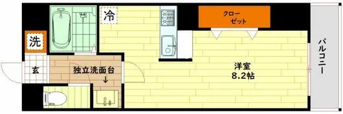 カシェット緑橋【11階】の間取り