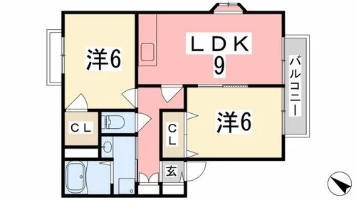 サンビレッジ阿成【101号室】の間取り