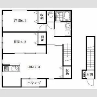 ベリアス トア【2階】の間取り