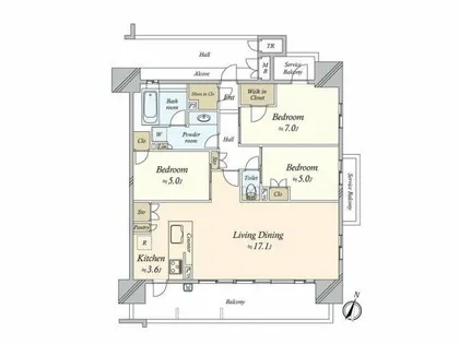 ローレルコート一宮本町【11階】の間取り