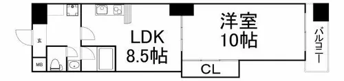 CITY SPIRE上町台【4階】の間取り