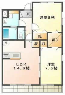 Flora若狭【3階】の間取り