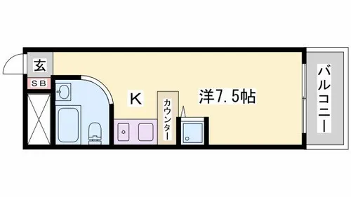 ラ・パルフェ・ド・アフェール【203号室】の間取り