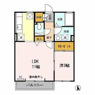 ブランコート ウィル【1階】の間取り
