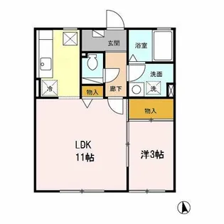 ブランコート ウィル【1階】の間取り