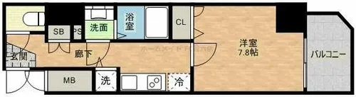 プレサンス上町台リベルテ【8階】の間取り