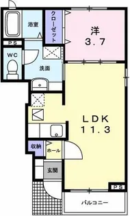 兵庫県姫路市大津区天満【アパート】の間取り