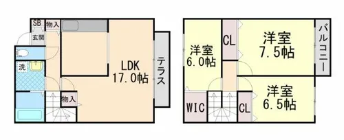 六甲ビュート【0102号室】の間取り