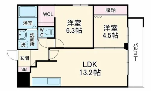 アヴェニール千里山松が丘【4階】の間取り