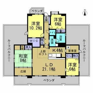 武豊町桜ケ丘キャッスルハイツⅡ【901号室】の間取り