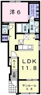 兵庫県姫路市網干区垣内南町【アパート】の間取り