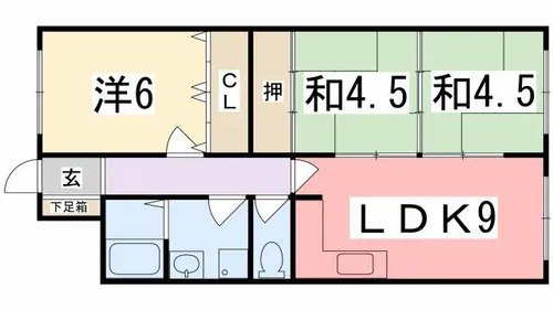 レイクサイドヴィラE棟【303号室】の間取り
