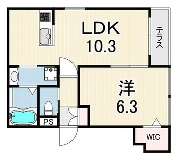 ヴァン クレール 西宮北口【1階】の間取り