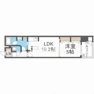 ラシュレ北浜【5階】の間取り