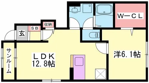 フェリスⅡ【102号室】の間取り