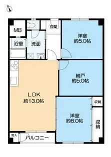 千里南町第一次住宅A3棟【11階】の間取り