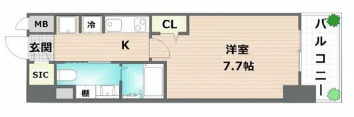URBANLINK森小路駅前【1006号室】の間取り