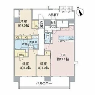 Casa Via【9階】の間取り