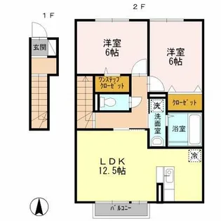 カーミー・芳川【A201号室】の間取り
