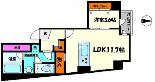 BRAVE北浜【6階】の間取り