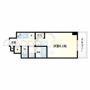 エスリード大阪リエート【1411号室】の間取り