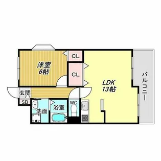 ビューテラス大新【4階】の間取り