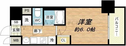 プレサンス谷町アルファ【10階】の間取り