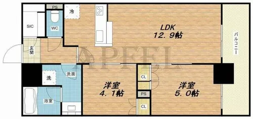 RJR堺筋本町タワー【6階】の間取り