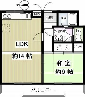 武庫之荘ベルエアー【3階】の間取り