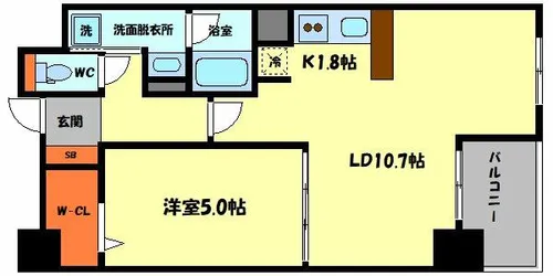 セレッソコート上本町EAST【7階】の間取り