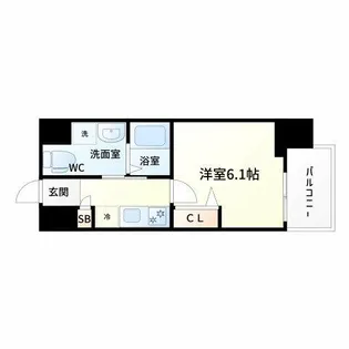 Live Casa上新庄【6階】の間取り