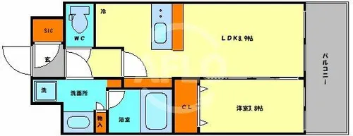 アーバス天満橋【5階】の間取り