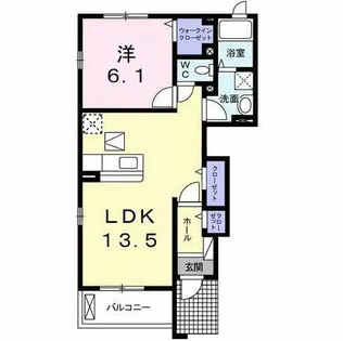 グリーンシティ竜美B【1階】の間取り