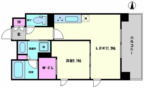 アジュールコート福島【2階】の間取り