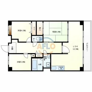 レジェロ住之江【1階】の間取り