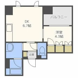 アーデンタワー北堀江【705号室】の間取り