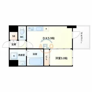 セレニテ新大阪グランデ シュッド【7階】の間取り