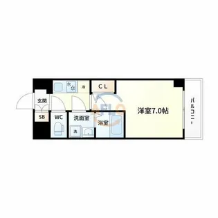 エスリード大阪クレストコート【7階】の間取り