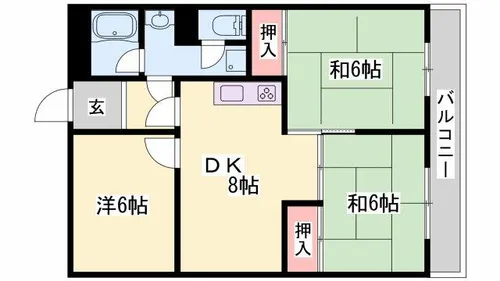 メゾン梅ヶ谷【201号室】の間取り