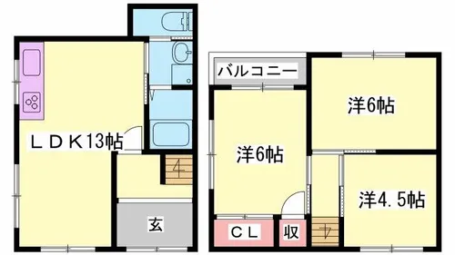 兵庫県姫路市楠町【一戸建】の間取り