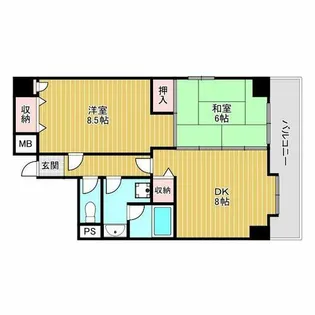 サンエイビル【4階】の間取り