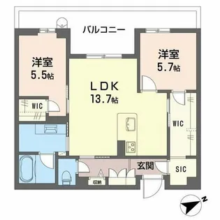 大阪府堺市西区浜寺元町3丁【マンション】の間取り