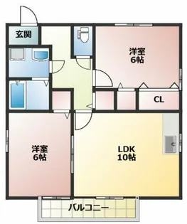 ドミール野田【201号室】の間取り