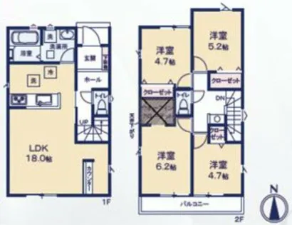 愛知県豊橋市多米中町1丁目【一戸建】の間取り