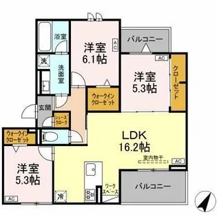 D-avance東脇【3階】の間取り