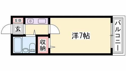 シエスタ姫路【206号室】の間取り