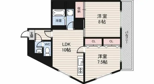 Lakia泉大津レジデンス【206号室】の間取り