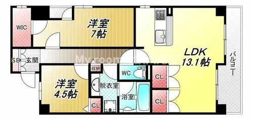エクセレント八尾本町【11階】の間取り