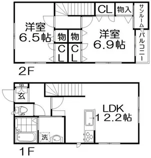 ハイムメゾン クレスト翔【1階】の間取り
